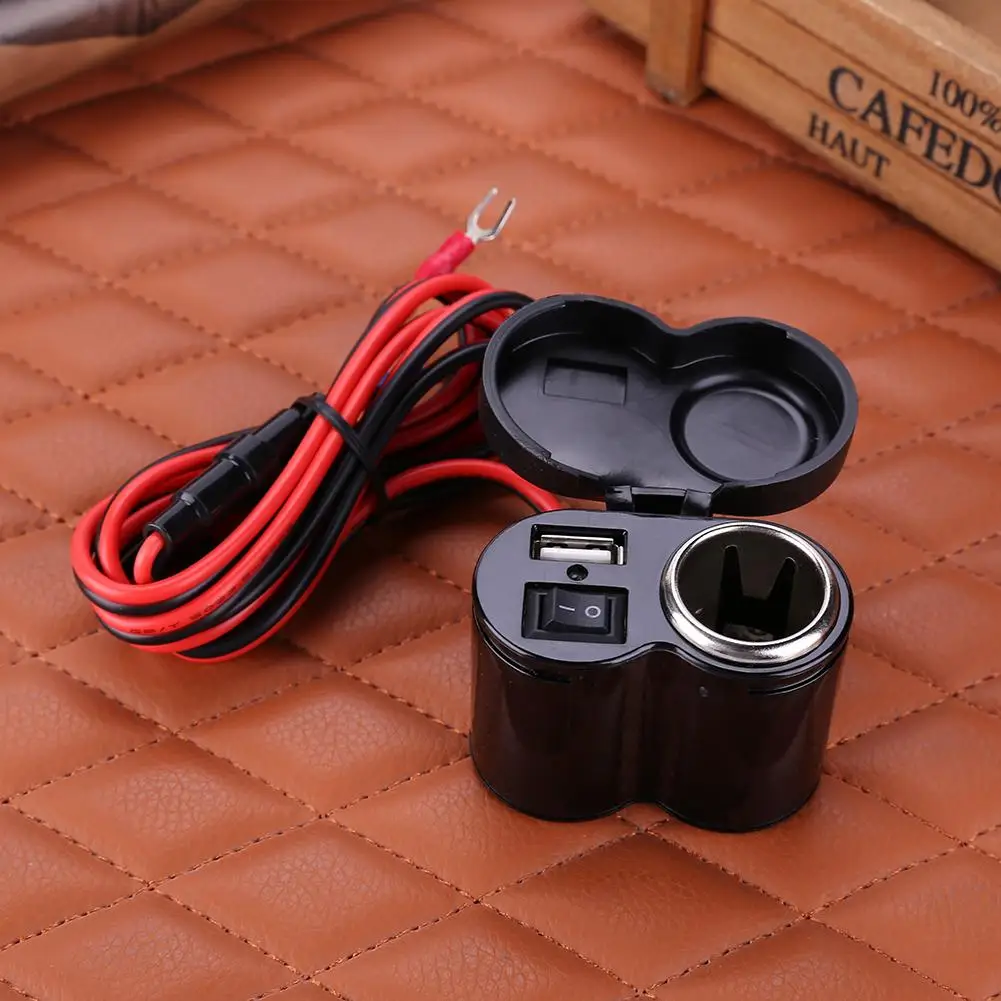 12 V-24 V мотоцикл Скутер Руль USB Зарядное устройство Водонепроницаемый синий