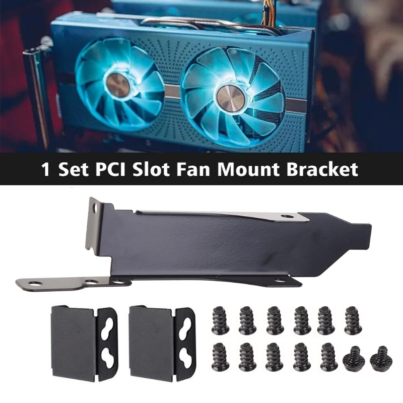 

For Video Card DIY Support PCI Slot Bracket Easy Install Dual Fan Mount Rack