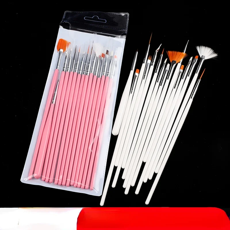 

15PCS New Nail Art Acrylic Liquid Powder Carving UV Gel Extension Builder Painting Brush Lines Liner Drawing Pen Manicure Tools