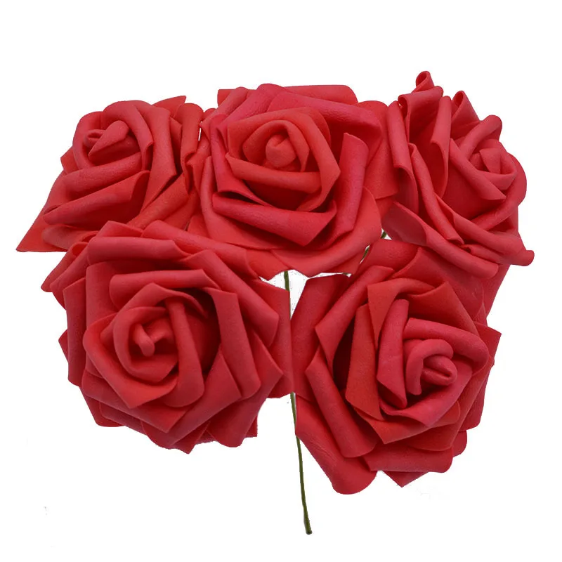 

10/20 Heads 8CM New Artificial PE Foam Rose Flowers Bride Bouquet Home Flower Wedding Decorations Scrapbooking DIY flower