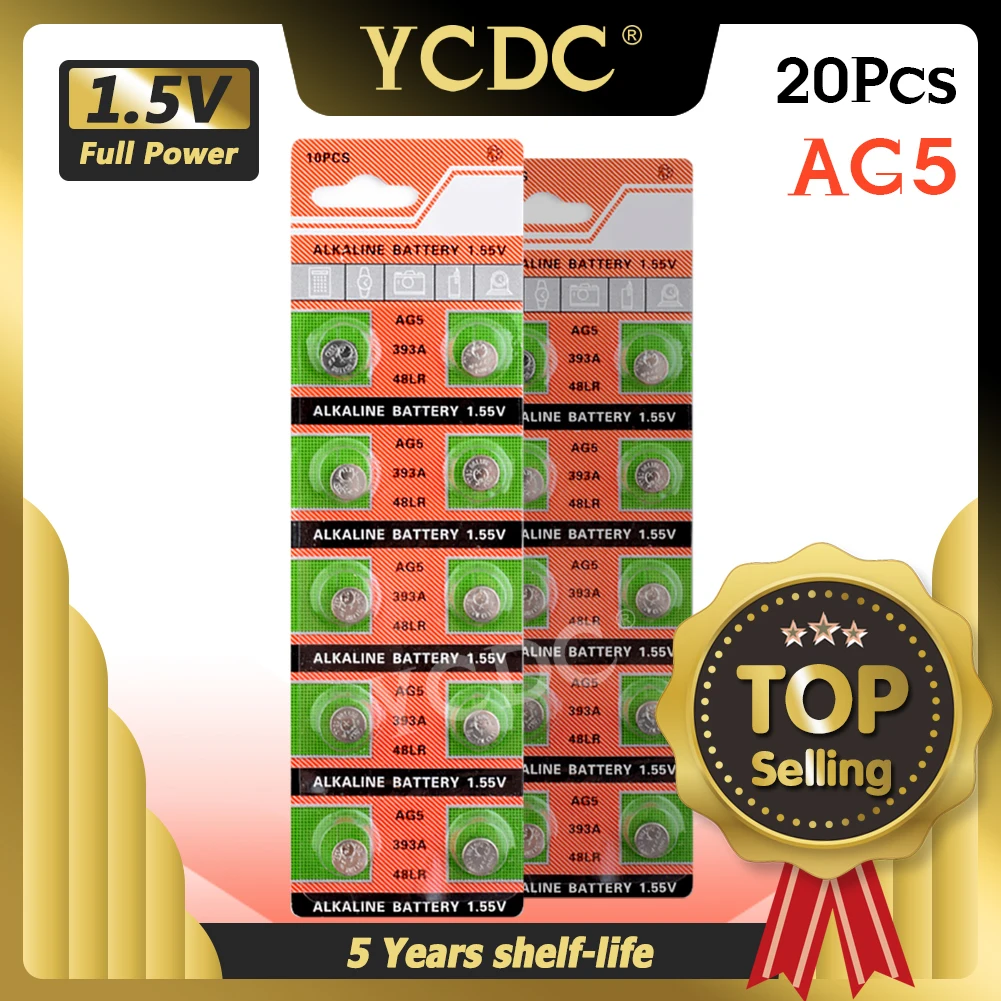 + Быстрая продажа 20 штук AG5 LR754 393 SR754 193 546 RW28 48 кнопочный элемент для монет щелочные