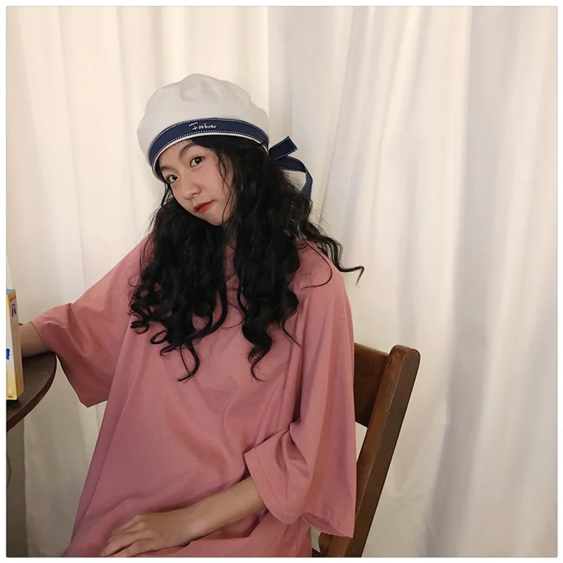 

Новинка лета 2021, однотонная простая блузка в Корейском стиле с короткими рукавами