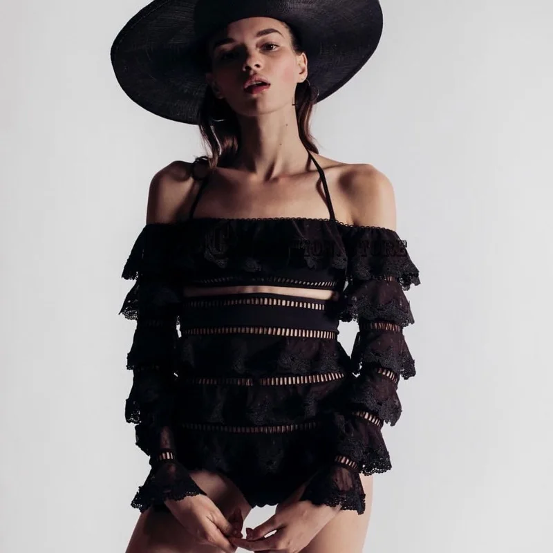 

Luxury designer 2021 high end Hollow out High waist Retro Swimwear women bikini Bathing Suits woman swimming suit for swimsuit