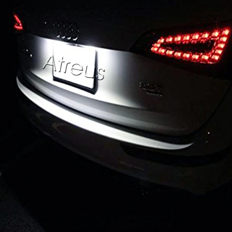 

Mutips 2Pcs Car LED License Plate Lights 12V SMD3528 LED Number Plate Lamp Canbus For Audi A4 B8 Q5 A5 S5 2010 TT Accessories