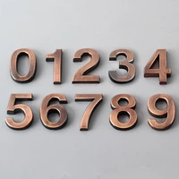 1pc house address sign door numbers 0 9 self adhesive bronze abs plastic apartment hotel sticker 5cm7cm