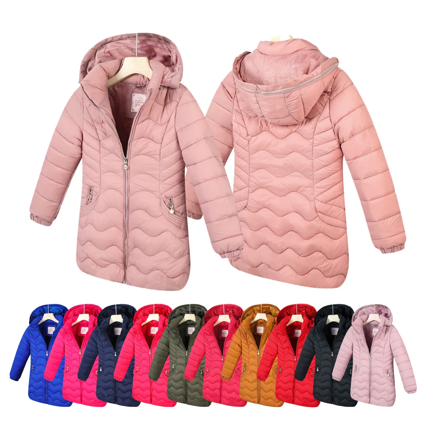 Осенне-зимняя Съемная шапка, милая детская верхняя одежда, хлопковые пальто для девочек, детская куртка для детей от детей 9662 года