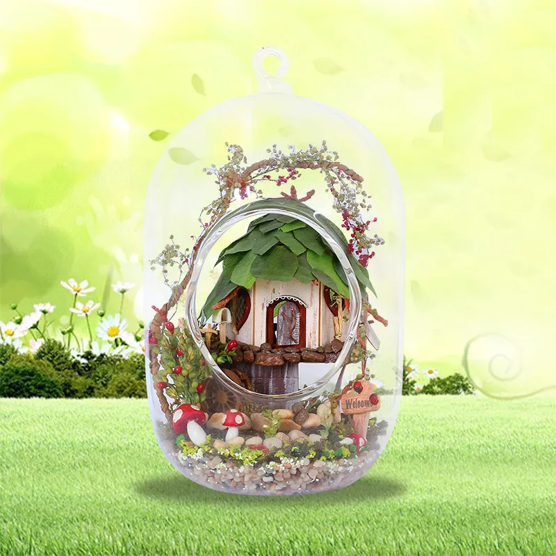 GN01 DIY Миниатюрный стеклянный шар деревянный кукольный домик джунгли ведьма