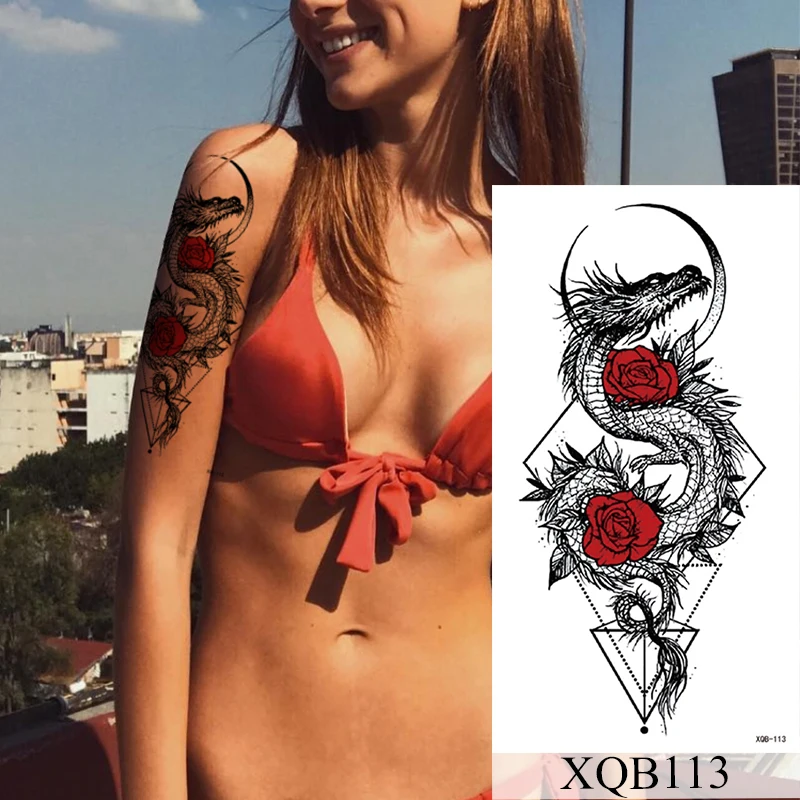 1 шт. временные татуировки с геометрическим тигром тату изображением волка и