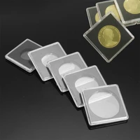 10pcs case storage box transparent gaine coin capsule container square home collect 4 types secure easy to open lock