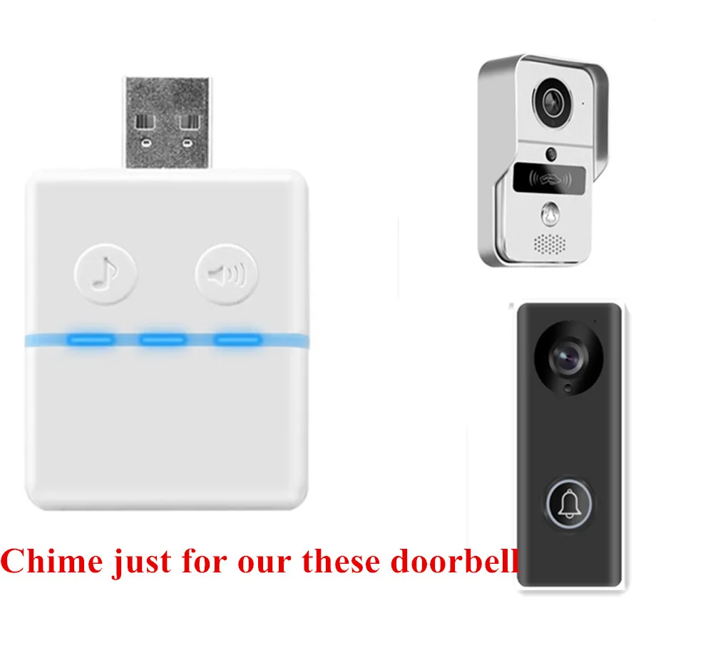 Usb Indoor Chime Voor Wifi Deurbel Draadloze Intercom Video Deurtelefoon Ring