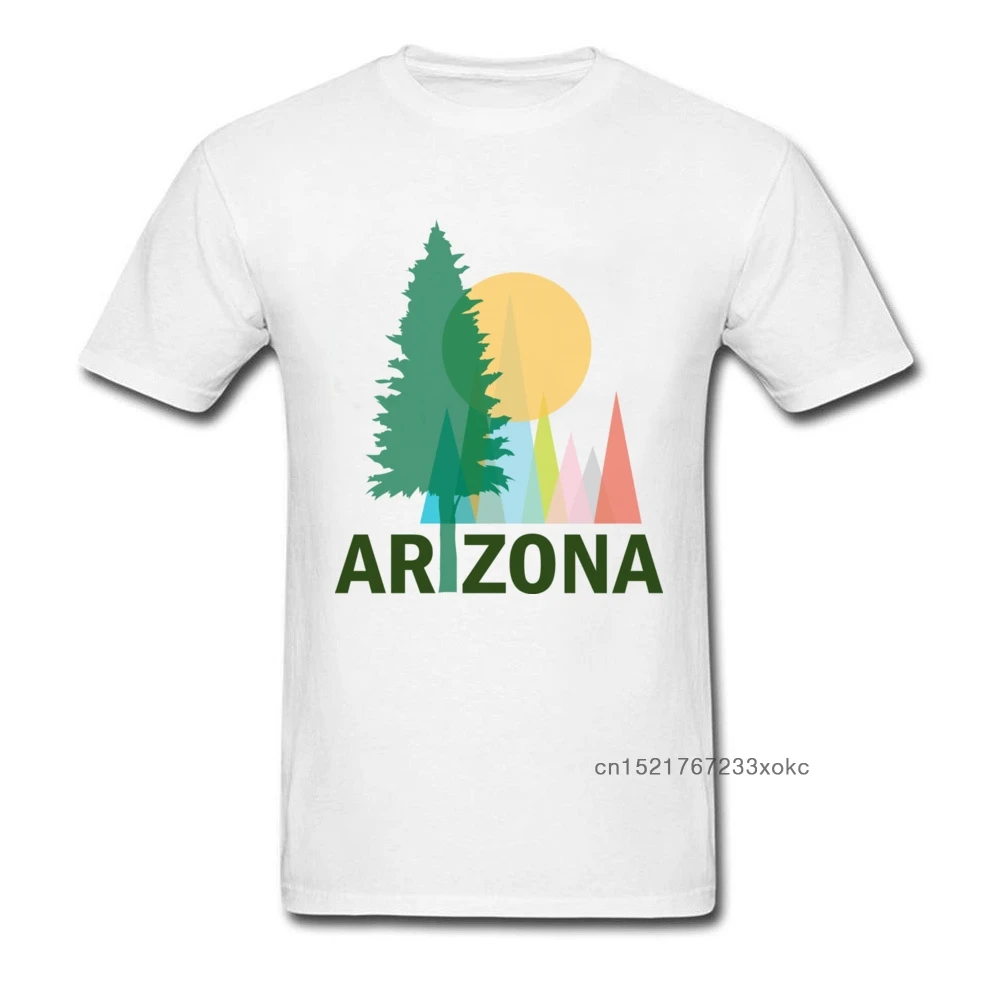 Обычные футболки 2018 новейший круглый воротник Аризона деревья хлопчатобумажная