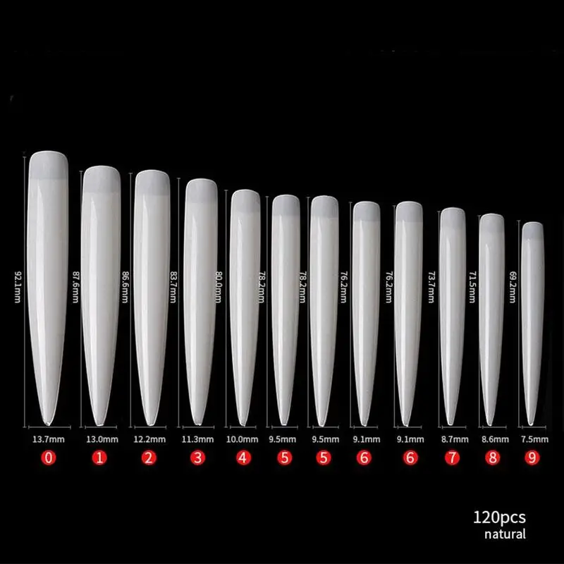 

Gel X Nails Extension System Full Cover Sculpted Clear Coffin Tips Nail Stiletto False 120pcs/bag B5F4