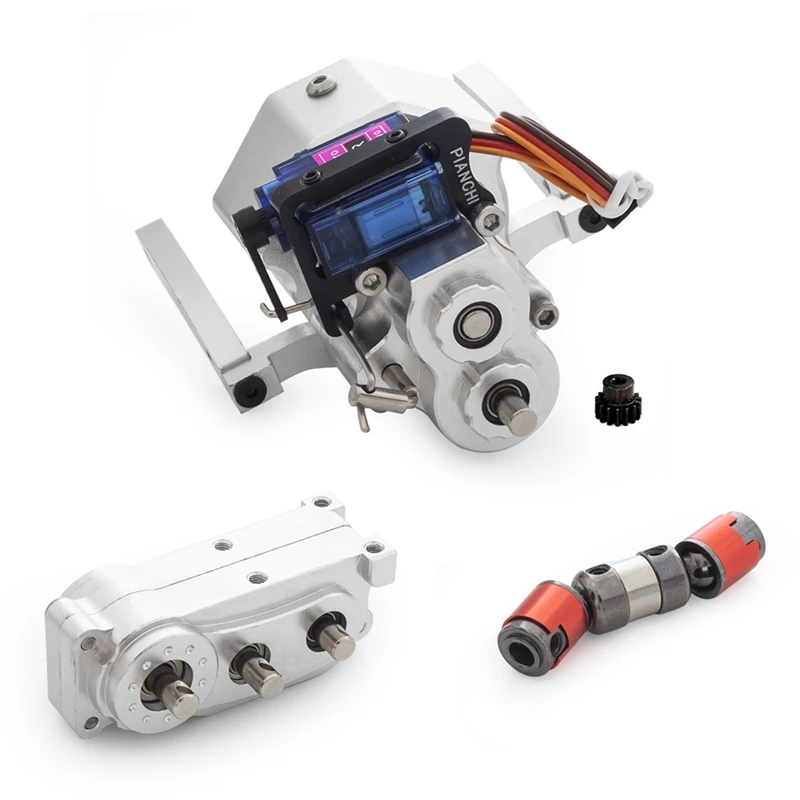 

Front Motor Transmission Prefixal Shiftable Gearbox Transfer Case for 1/10 RC Crawler Car Axial SCX10 & SCX10 II 90046