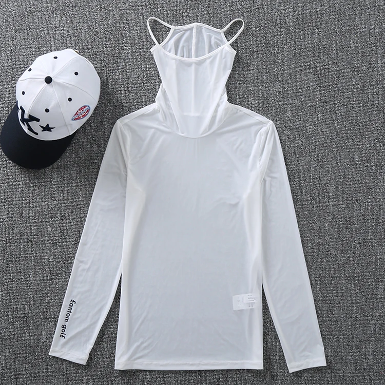 

HARPPIHOP South Korea golf clothing sunscreen clothing female sports riding ice silk mask bottoming air conditioning shirt quick