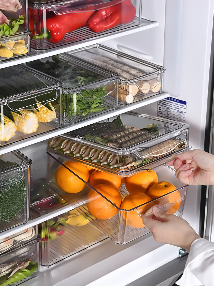 

Kitchen Drawer Type Refrigerator Organizer Box Home Fridge Food Fruit Meat Vegetable Keep Fresh Storage Containers Tools Bin Set