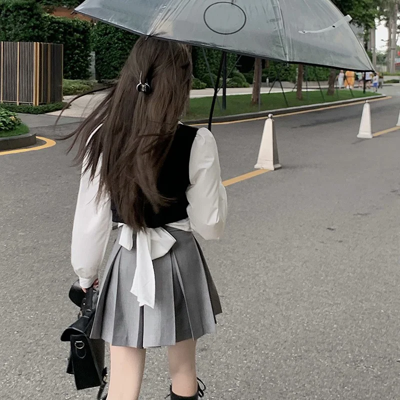 Милый и острая женский модный костюм Новинка весна-осень 2021 вязаный Топ из двух