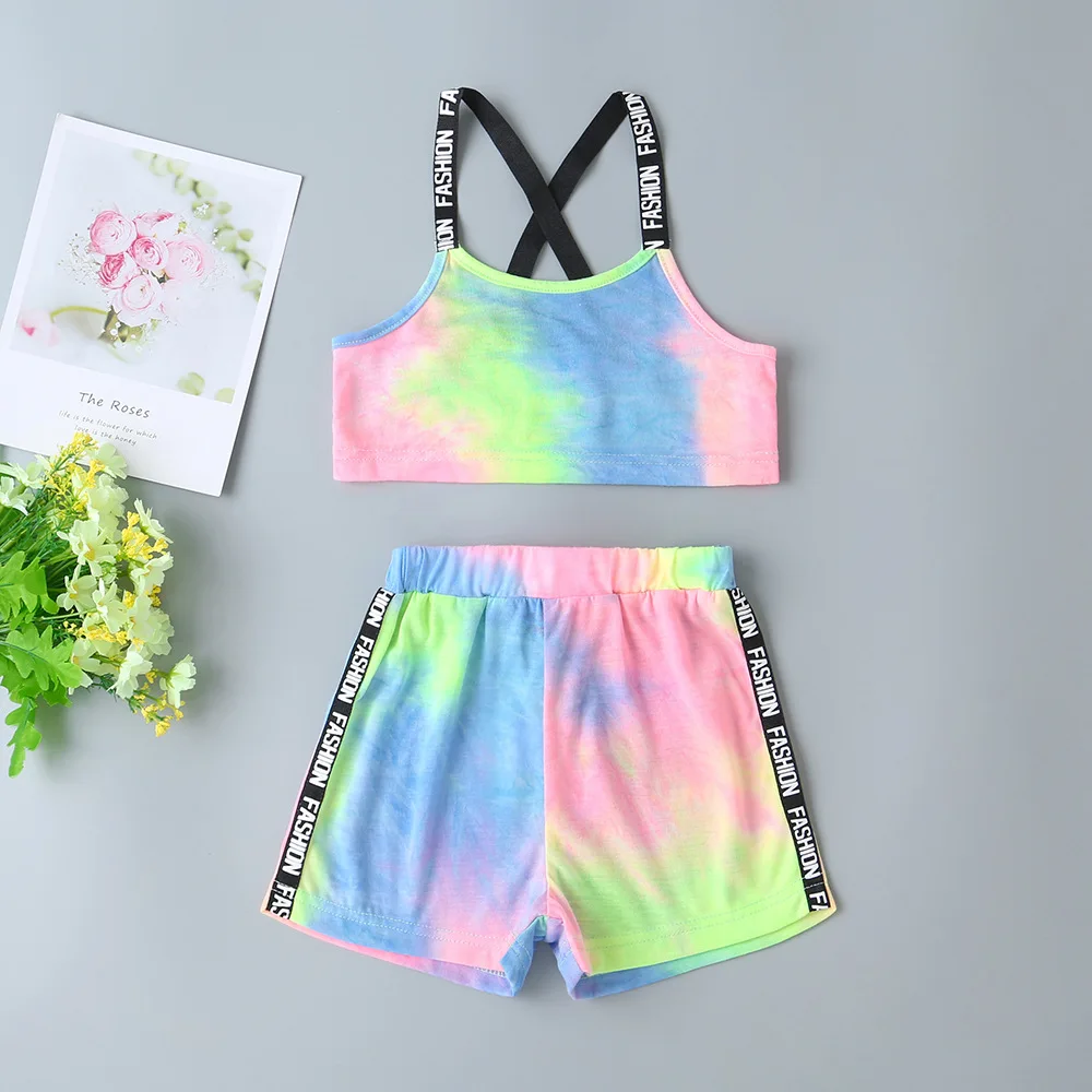Новинка 2020 года комплекты одежды для девочек милые топы с завязками короткие