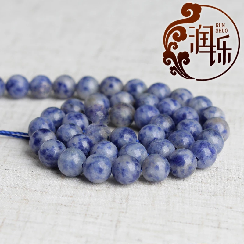 

Natural Smooth New Blue Sodalite Stone Round Loose Beads DIY Charms Bracelet Accessories for Jewelry Making 15'' 4/6/8/10/12mm