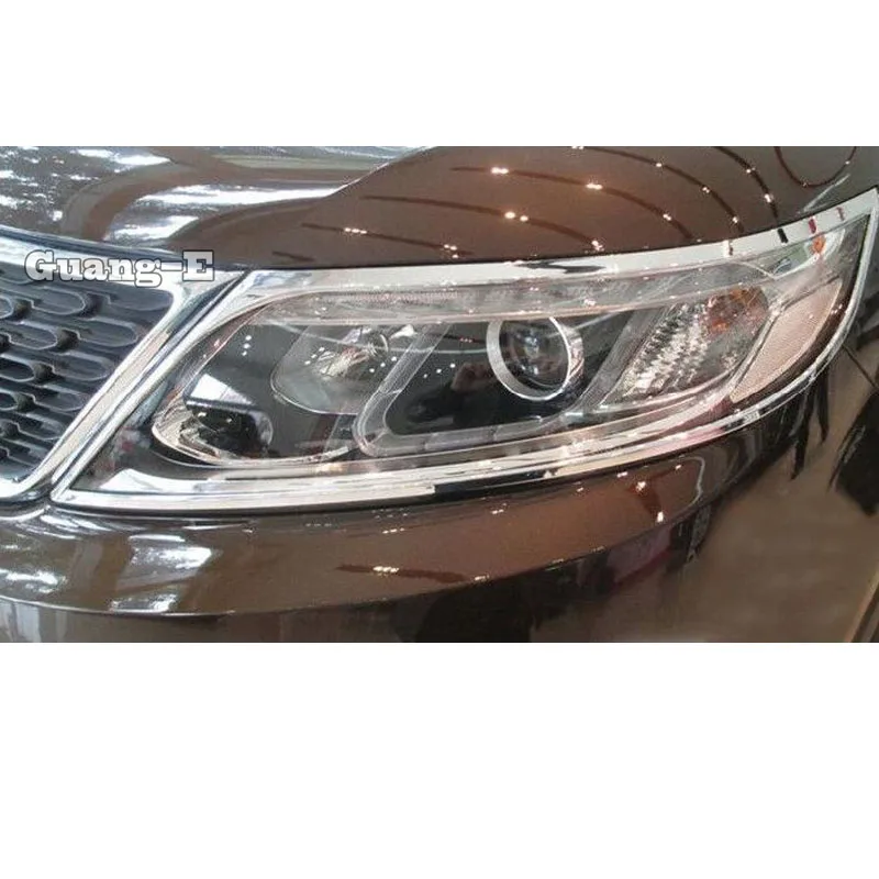 Для Kia Sorento 2013 2014 Автомобильная наклейка крышка детектор ABS Хром Передняя головка
