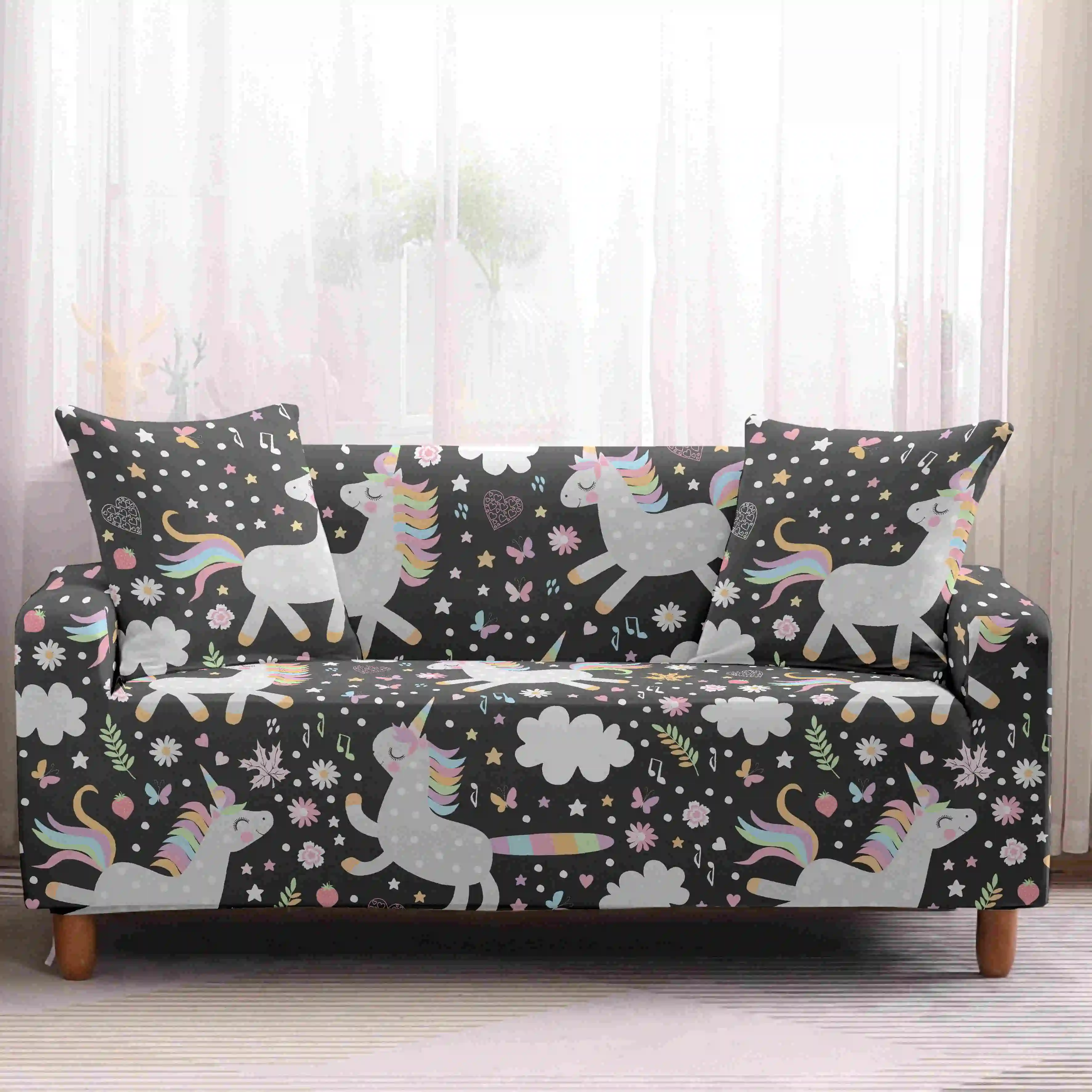 Домашний чехол для дивана из полиэстера с милым рисунком кошек секционного 1/2/3/4