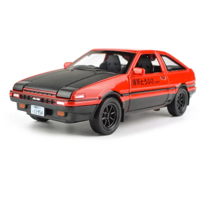 F 1:28 модель автомобиля из сплава Toyota AE86 со звуковым светом для мальчиков, игрушки - Цвет: F