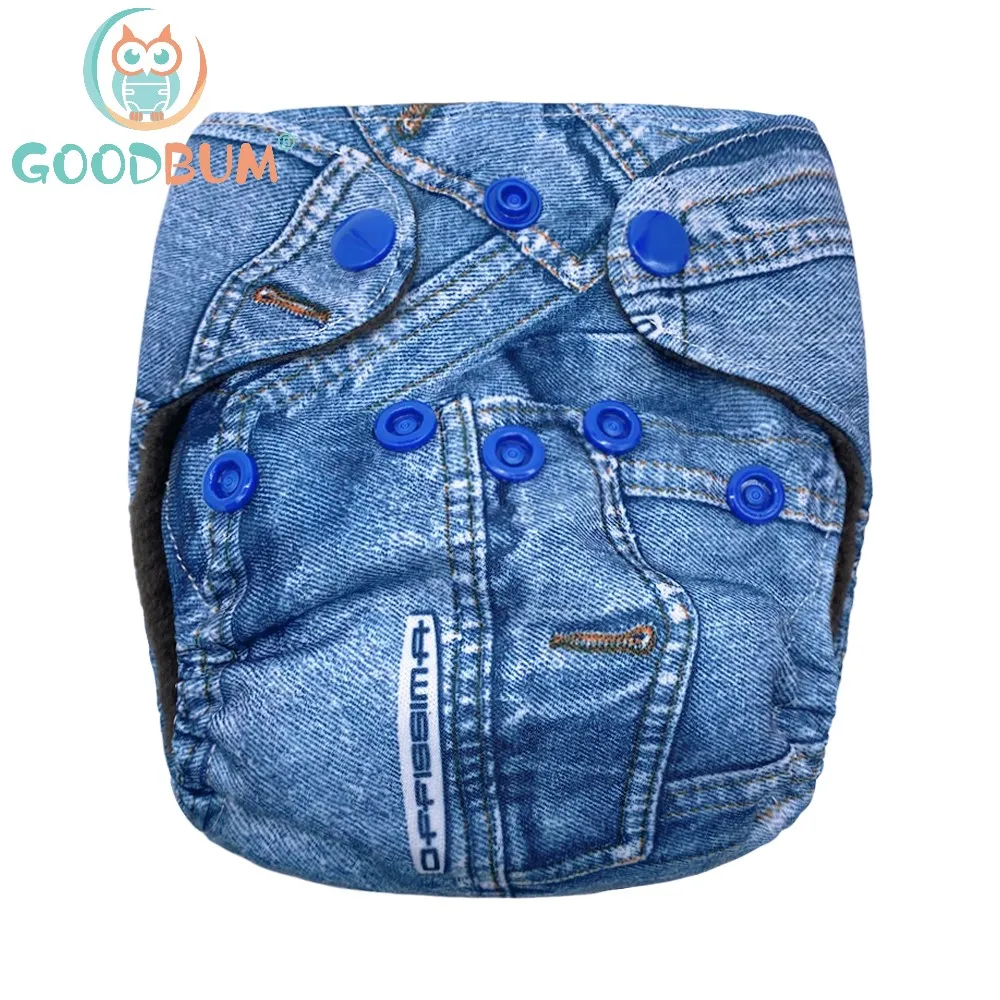 

Goodbum Double Gussets leak-proof Adjustable Washable Cloth Diapers With Insert For 0-3 Months Newborn Baby Girl Clothes Diaper