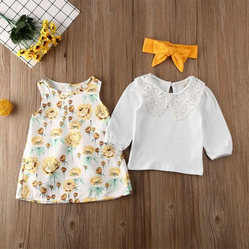 Праздничное платье-пачка с длинными рукавами и цветочным рисунком для маленьких