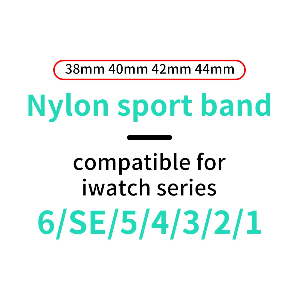 Nylon Strap For Apple Watch Band 44mm 40mm 42mm 38mm Smartwatch on Watchband Belt Sport Loop Bracelets iWatch Series 5 SE 6 4321