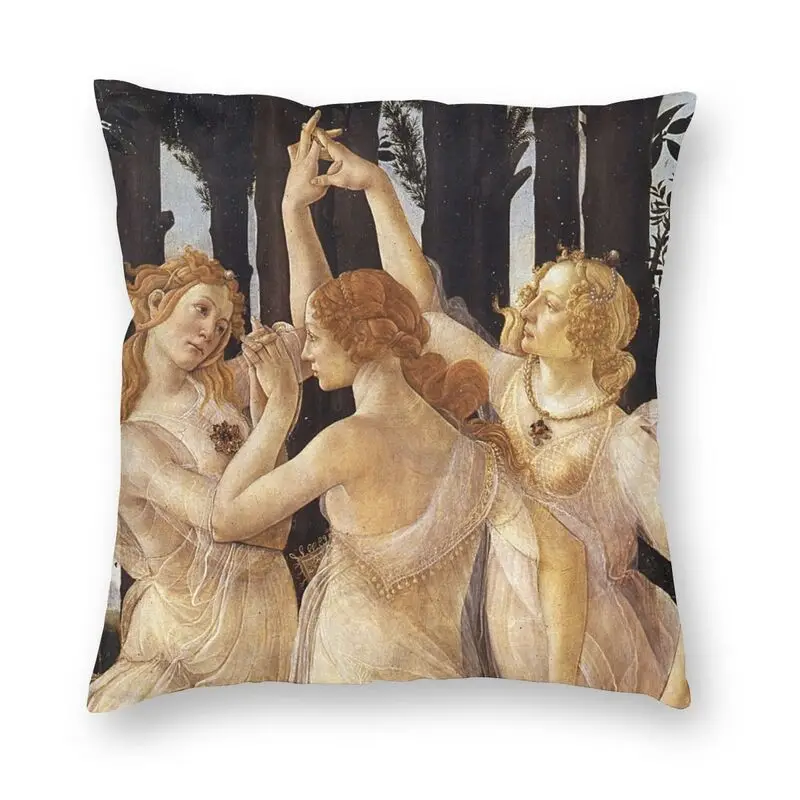 

Sandro Botticelli The Three Graces Sofa Cushion Cover Velvet Italian Artist Painter Throw Pillow Case Home Decor Pillowcase