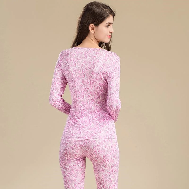 Комплект женского термобелья из чистого шелка с длинным рукавом|long johns women|womens long