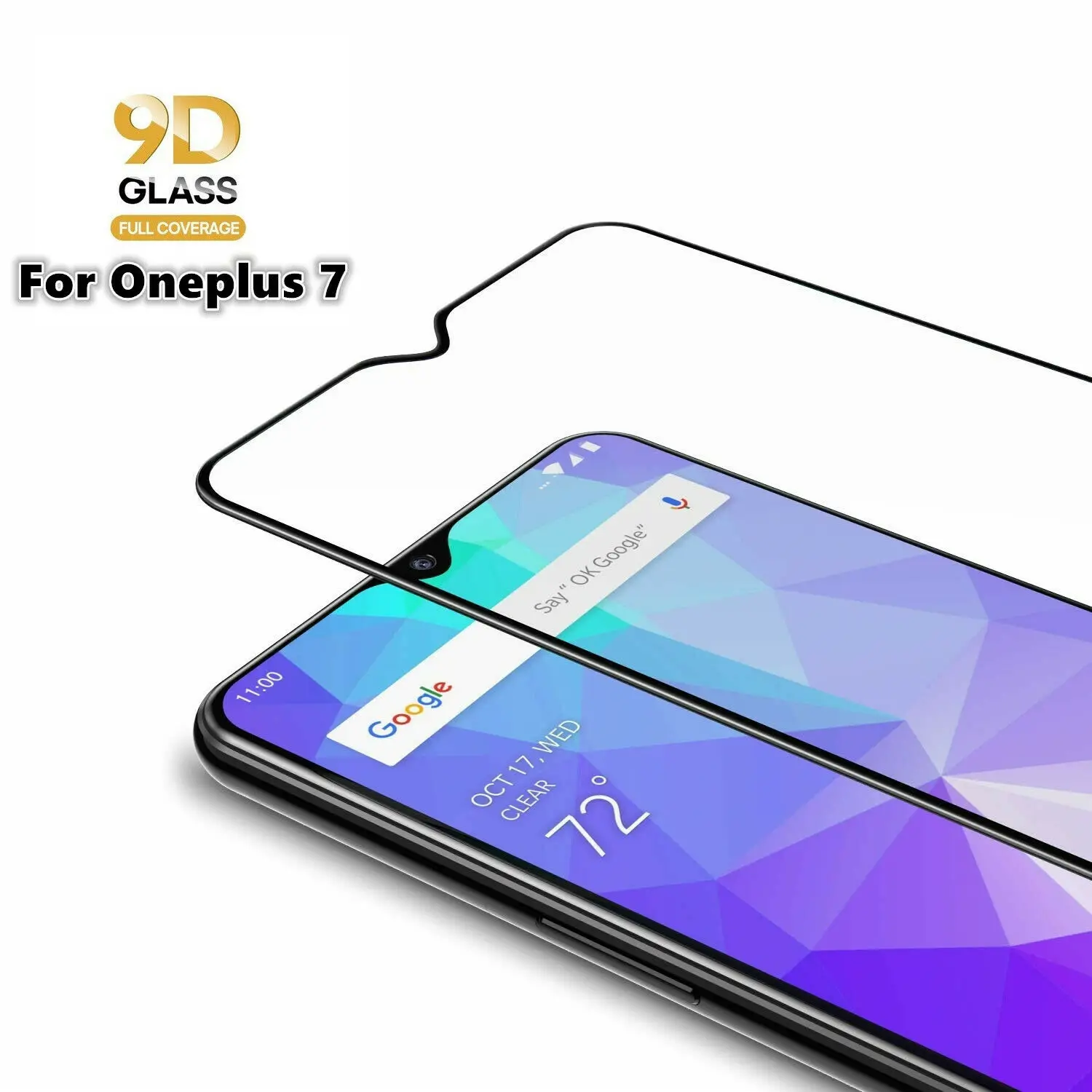 Защитное стекло закаленное 9D для Oneplus 7 7T 6 6T 5 T|Защитные стёкла и плёнки телефонов|
