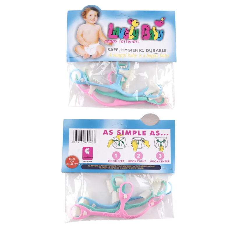 3Pcs/set Cute Comfortable Promotion Soft Baby Diaper Buckle Safety Nappy Belt Fasteners Pins Diapers Fixing For Infant Newborn