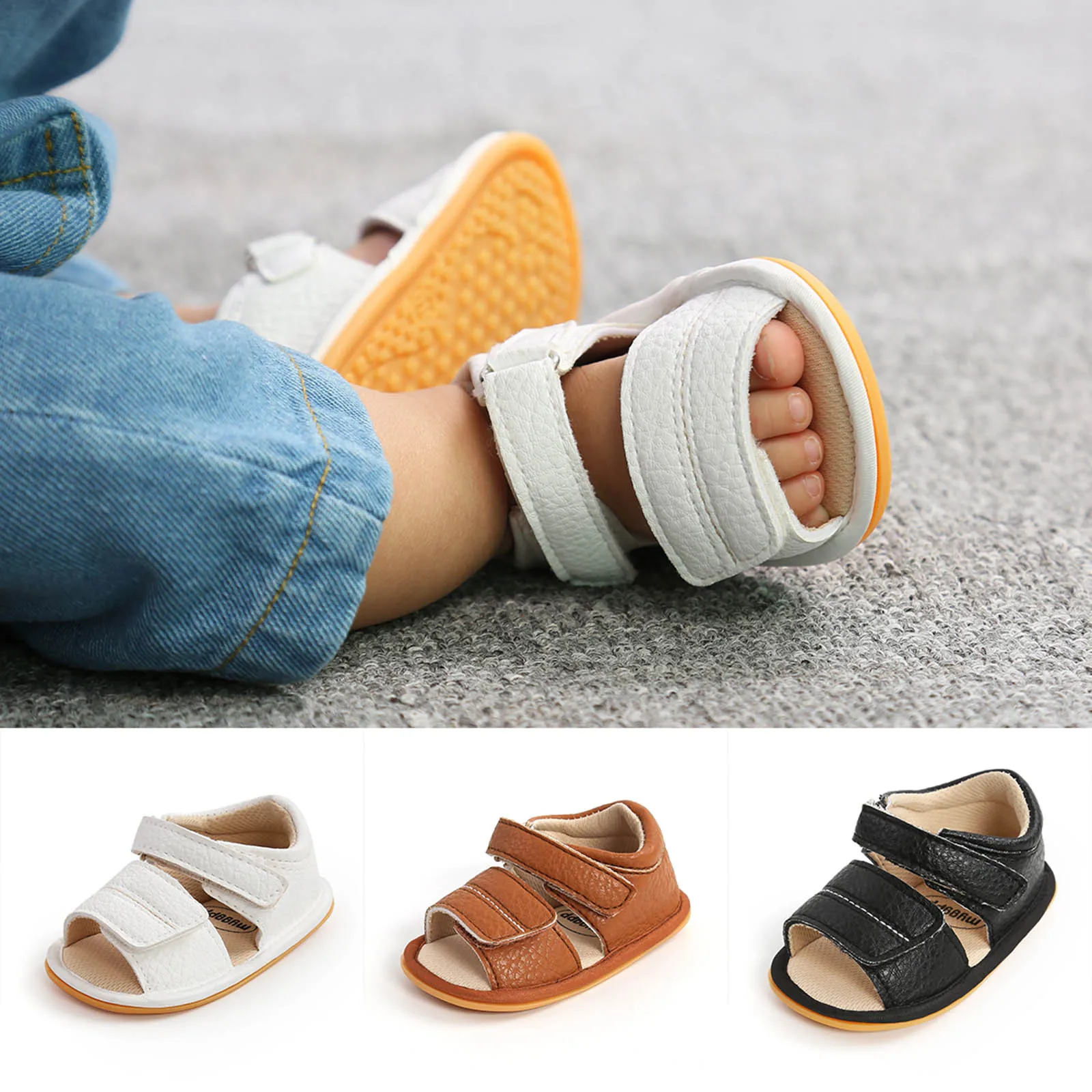 

Baby Boys Girls Sandals Soft Non-Slip Rubber Sole Prewalker Flat Walking Shoes Meet The Daily Wear