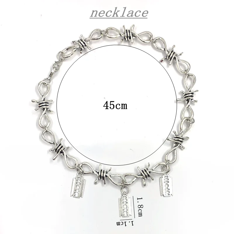 Ожерелье из колючей проволоки ожерелье в стиле хип хоп с шипами браслет панк рок