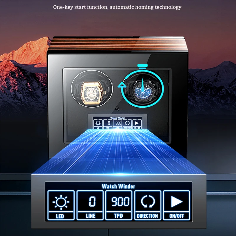 M&ampQ 6 slot watch winder box for automatic watches winding accessories wooden boxes storage collector new version holder case |