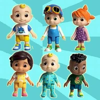 6 piecesset cocomelon action figure pvc toy set jj boy family sister brother friend model doll doll gift children toy