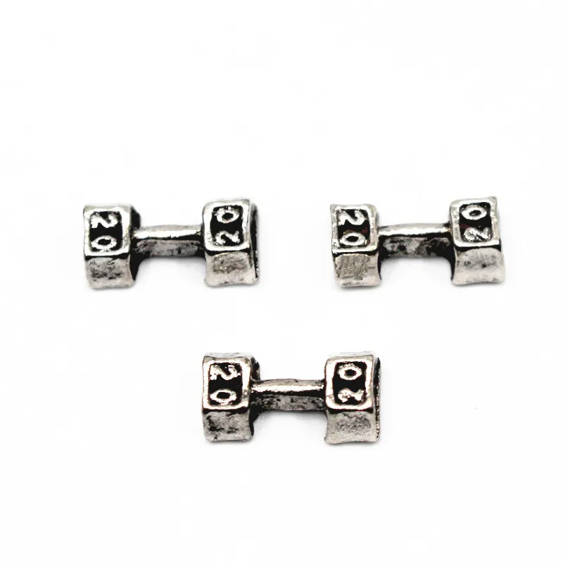 

20Pcs/Lot Dumbbell Alloy Floating Charms Hand-made DIY for Glass Lockets