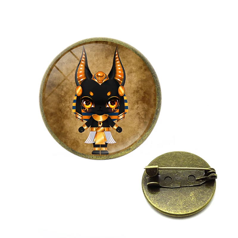 Властелин преисподней Анубиса броши на булавке стеклянный кабошон Египетские