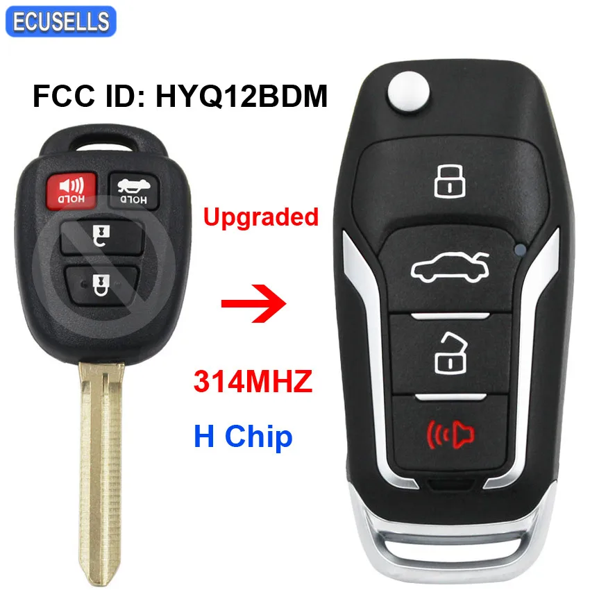 Обновленный складной Автомобильный ключ с дистанционным управлением 314 МГц чип H