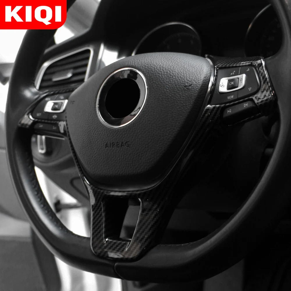 

KIQI Car Steering Wheel Buttons Panel Cover Trim Sticker for Volkswagen VW Jetta MK6 MK7 2015-2021 Arteon 2017-2021 Accessories