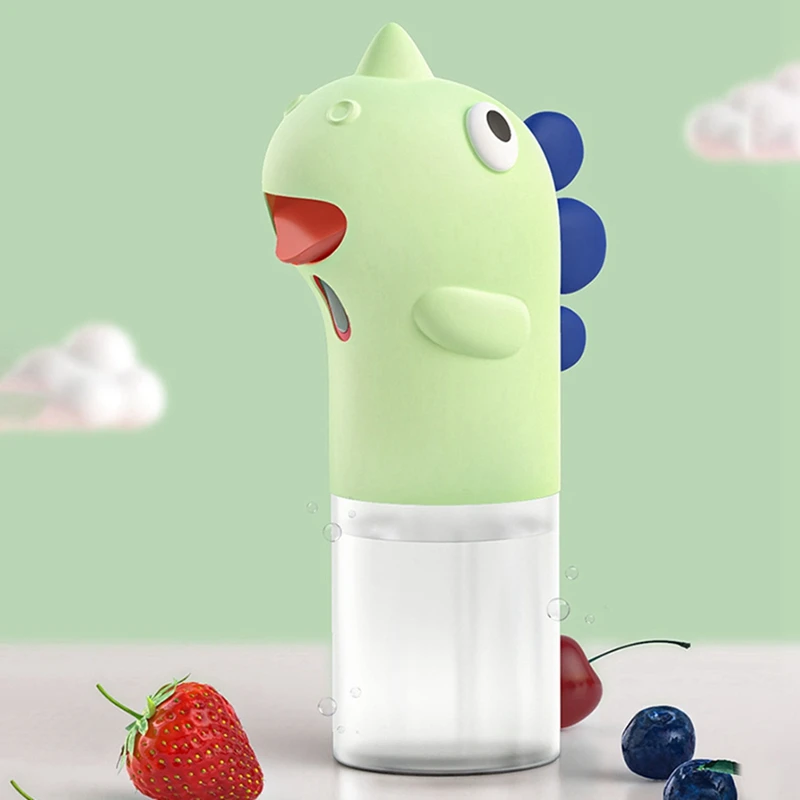

2 Pcs Dinosaur Cartoon Children Automatic Hand Washing Intelligent Sensor Foam Soap Dispenser -Pink & Green