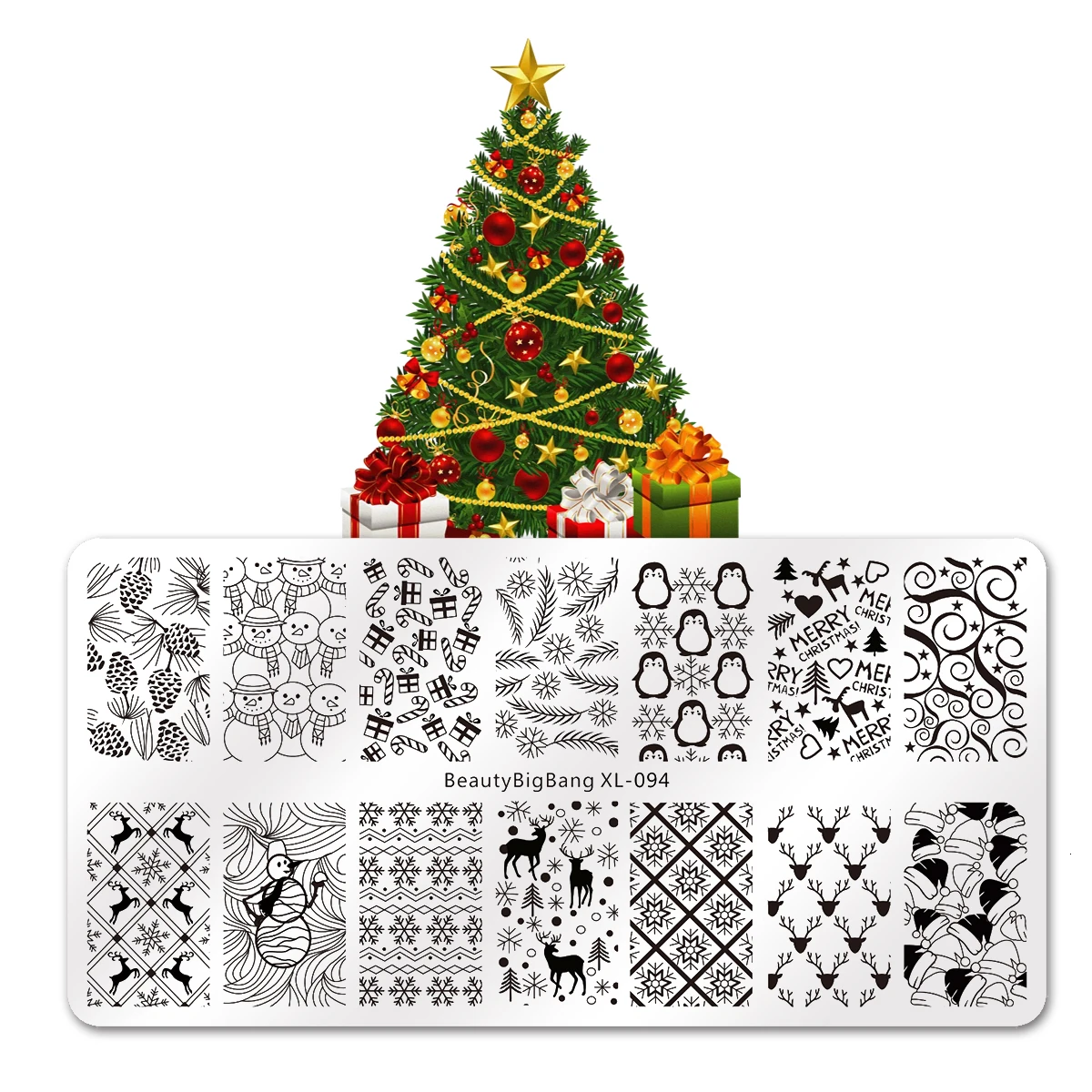 94 BeautyBigBang пластины для штамповки ногтей Merry Christmas тема Снеговик Пингвин олень Подарочное изображение дизайн ногтей штамп шаблон пластины - Цвет: 94
