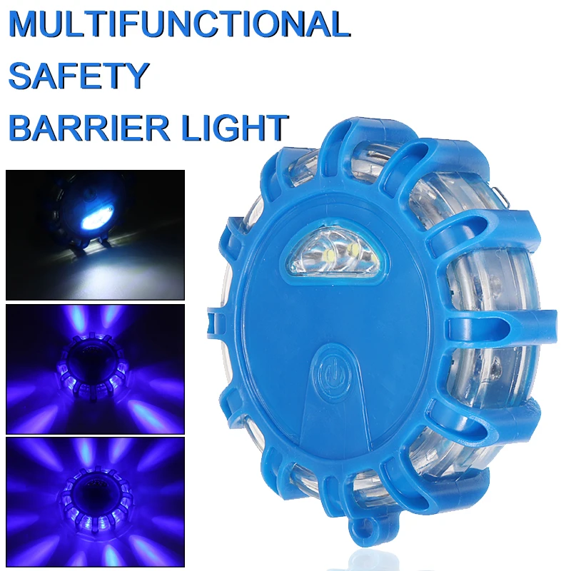 

Mayitr 1pc Blue White LED Multifunctional Strong Magnetic Barrier Light Rotating Traffic Warning Lamp 2W 200lm Accessories
