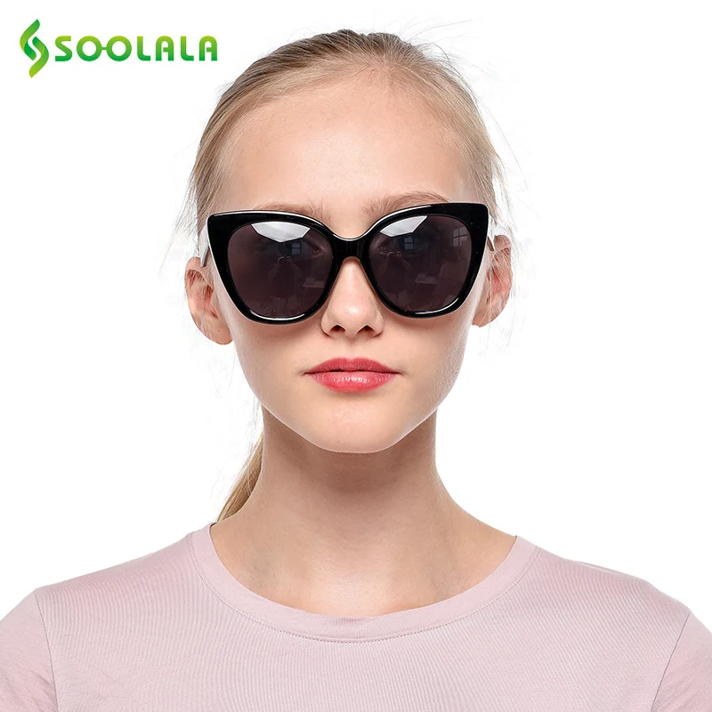 SOOLALA, кошачий глаз, бифокальные Солнцезащитные очки, очки для чтения, для женщин и мужчин, дизайнерские солнцезащитные очки, диоптрийные, анти-синие, очки для чтения, от 1,0 до 4,0