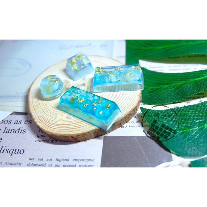 1pc diy resin custom keycaps mechanical keyboard ocean small fresh and lovely caps cherry mx personalized cartoon pbt cap game free global shipping