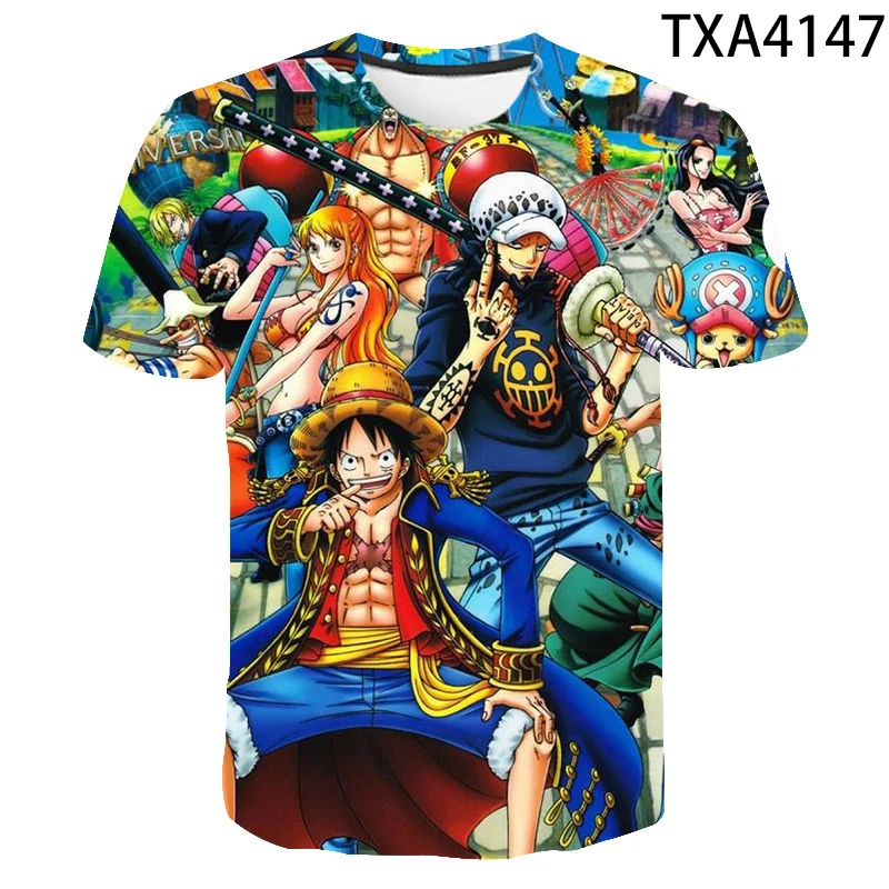 

2020 New One Piece Luffy 3D T shirt Men Women Children Casual Streetwear Boy Girl Kids Printed T-shirt Anime summer Tops Tees