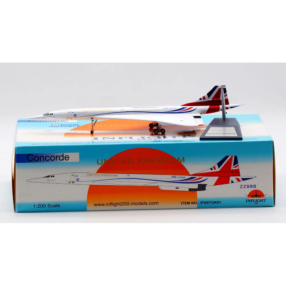 

1:200 Alloy Collectible Plane Gift INFLIGHT IFSSTUK01 UNITED KINGDOM Concorde Diecast Aircarft Model ZZ888 With Stand