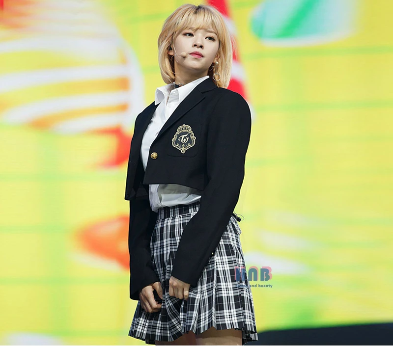 Kpop TWICE колледж Ветер топы и юбка комплект из двух предметов женский Выпускной студена фото черлидер студентов сценическое шоу костюмы - Цвет: 1