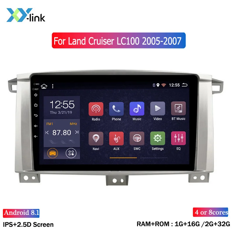 Автомагнитола на Android мультимедийный плеер для Toyota Land Cruiser 100 GX LC стерео Gps