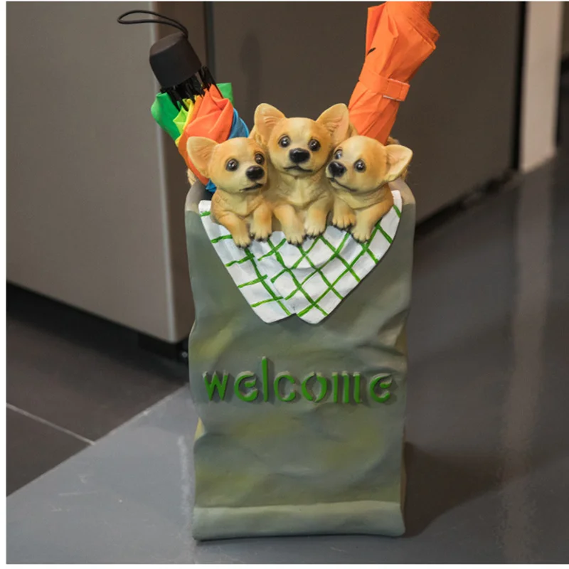 Милый щенок статуя Чихуахуа креативная стойка для зонтов персонализированный